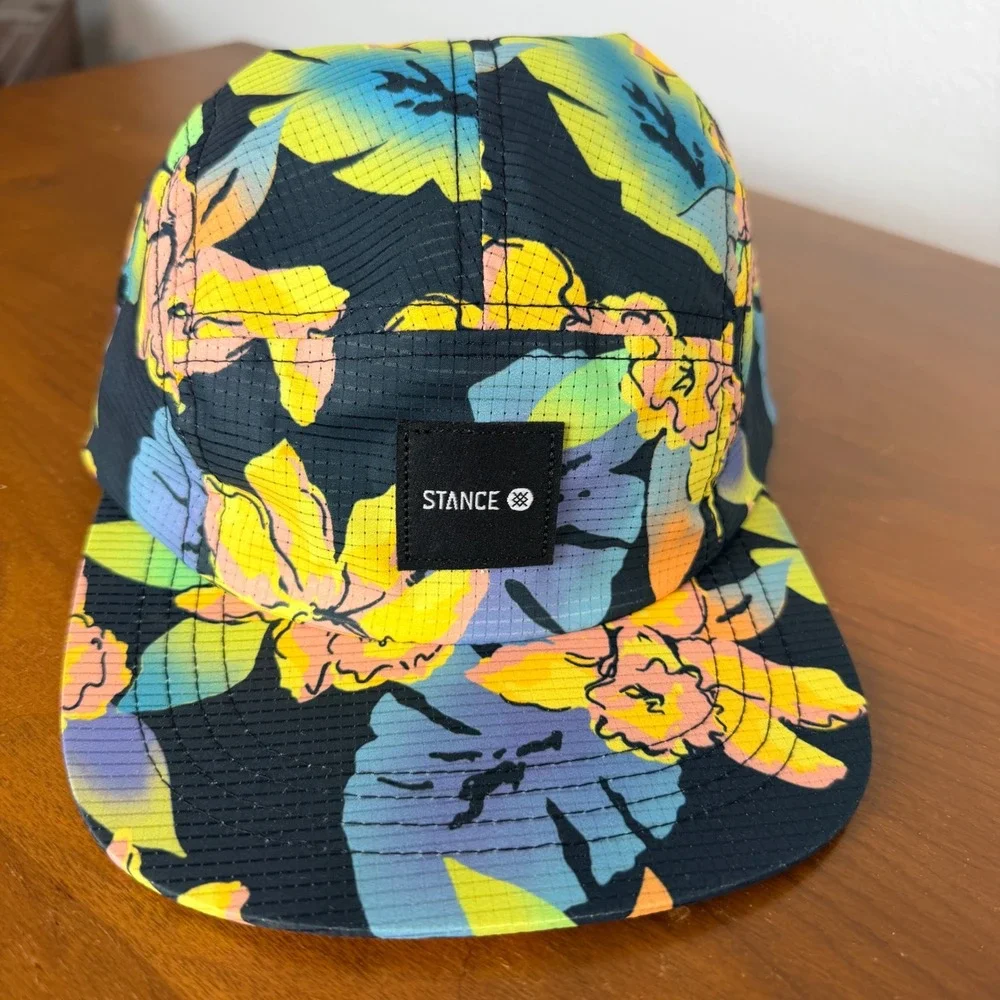 Stance Kinetic 5 Panel Hat Mens Multicolor Floral Ripstop Adjustable Cap